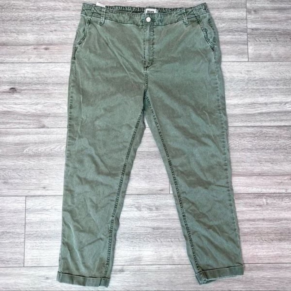 Paige Women's Coastal Green Cuffed Ankle Mid-Rise Christy Pants